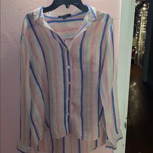 Long sleeve colorful blouse!